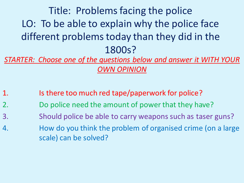 Crime & Punishment - Problems Facing The Police