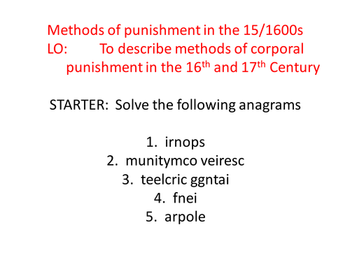 Crime & Punishment - Punishment Changes