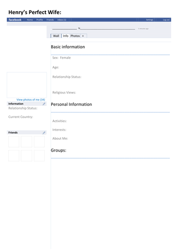 Henry VIII - Henry's Ideal Wife Lesson PP