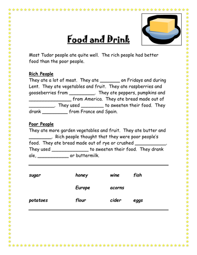 Lesson PP on Tudor Food and Clothes