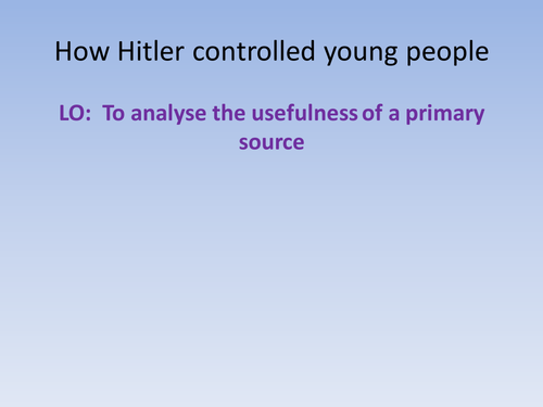 How Hitler Controlled The Youth population lesson