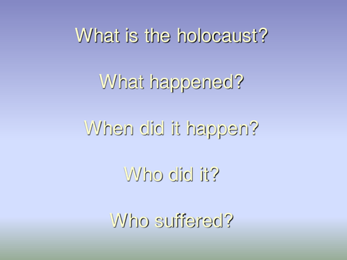 Holocaust Memorial Presentation For Assemblies