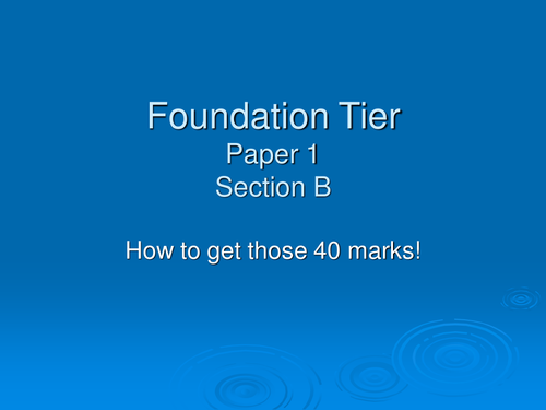 WJEC Legacy Spec Section B Writing