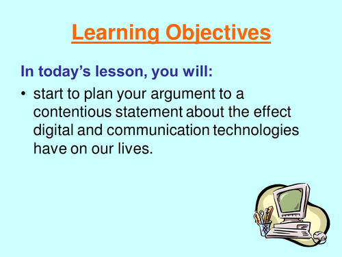 Full lesson PP on planning an argument