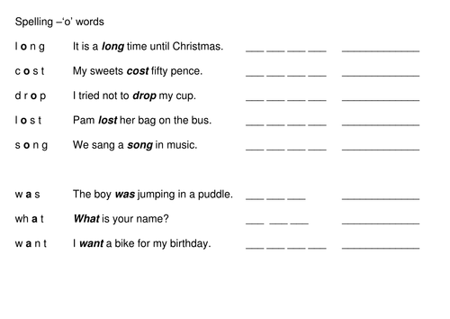 o spelling | Teaching Resources