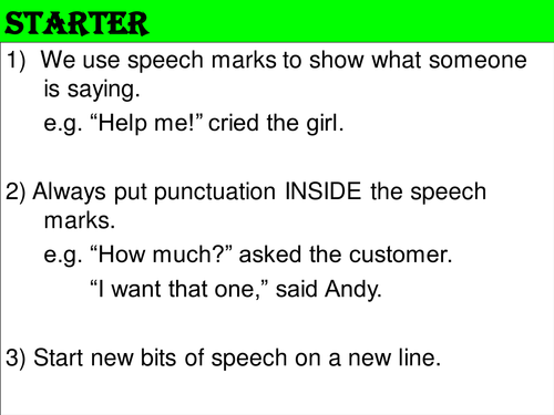 starter-on-using-speech-marks-teaching-resources