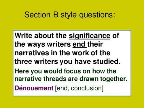 Section  B style questions - a strategy