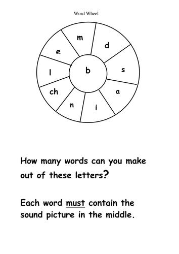 b sound word wheel