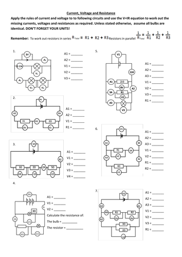 Current, Voltage and Resistance in Circuits