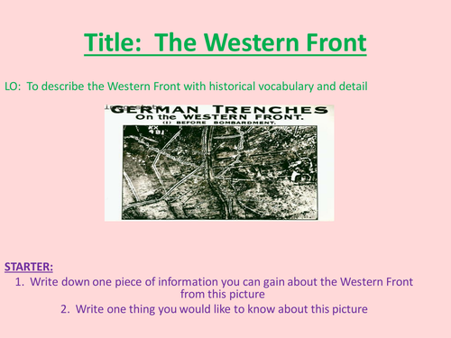 WW1 Lesson PP –  Deadly Weapons