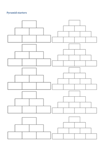 Pyramid Starters Activity | Teaching Resources