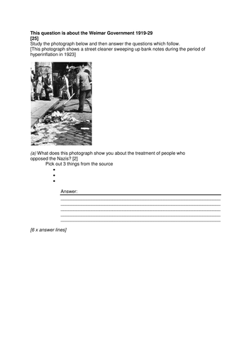Germany GCSE History – Homework Booklet