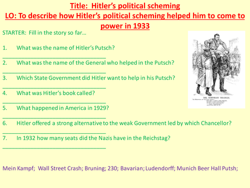 Germany GCSE History – Hitler As Chancellor