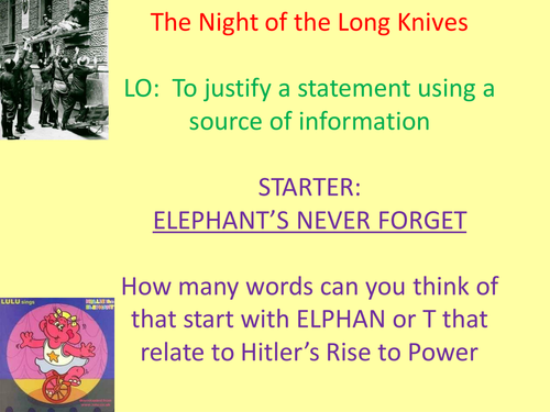 Germany GCSE History – Long Knives