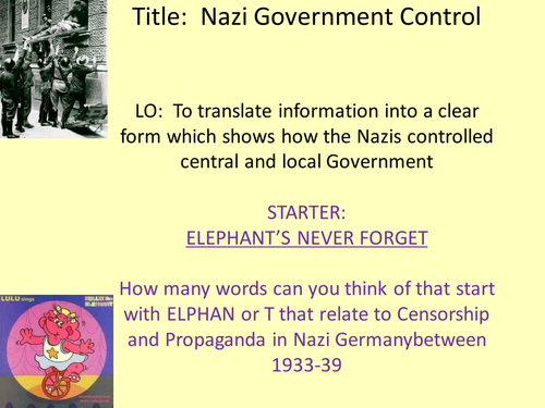 Germany GCSE History – Government Control