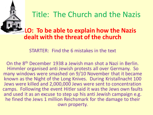 Germany GCSE History – Christianity & Nazis