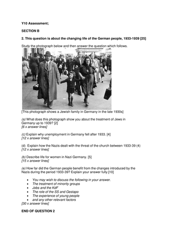 Germany GCSE History – Assessment On Germany