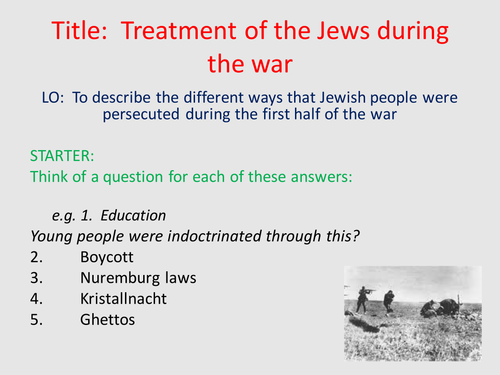 Germany GCSE History – Treatment of Jews