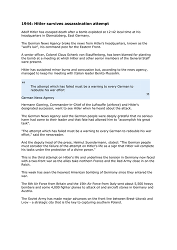 Germany GCSE History – Military Opposition