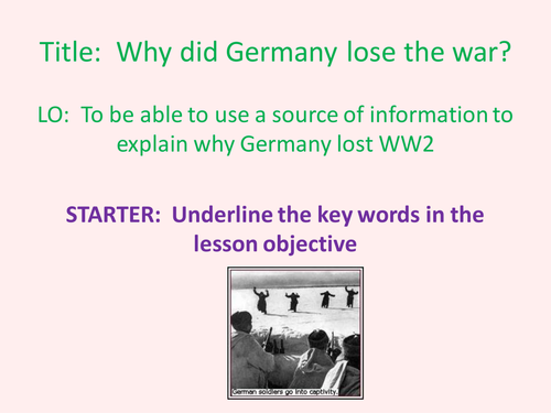 Germany GCSE History – Why Defeated?