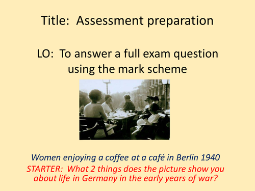 Germany GCSE History – Assessment Prep