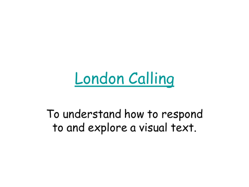 Poetry Lesson - London Calling - KS3