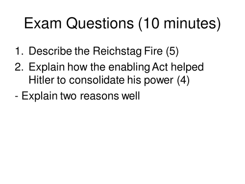 10 Minute History Starter – Reichstag Fire