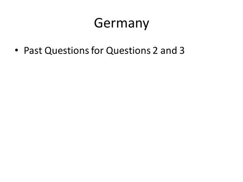 Past Questions – Germany for the exam