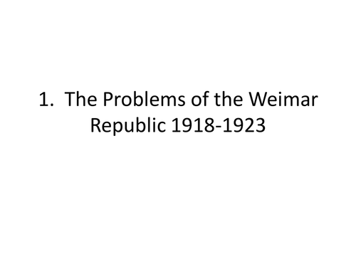 History Exam Revision Weimar Republic