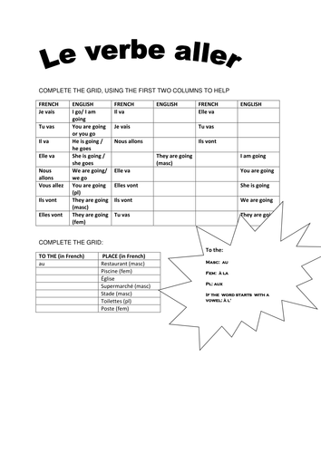Practice of aller | Teaching Resources