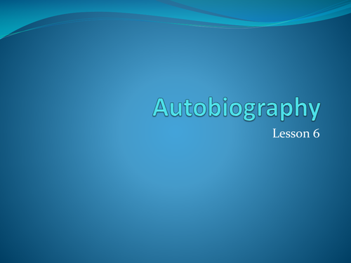 Autobiography KS3 – Planning