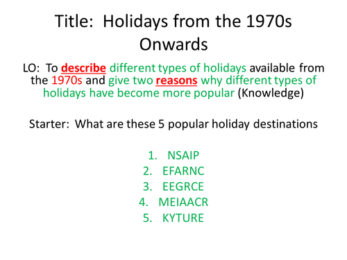 Seaside – Holidays from 1970