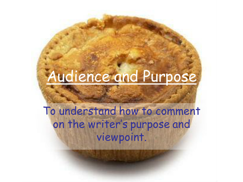 Non Fiction Writing – writer’s purpose and viewpoi