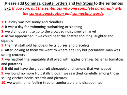 Literacy Starter – All Types Of Punctuation