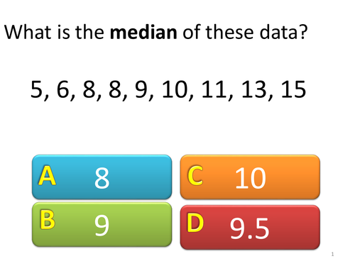 Basic Averages stuff Starter- multiple choice