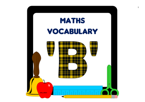 Maths Vocabulary 'B'