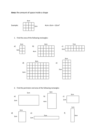 Area of rectangles