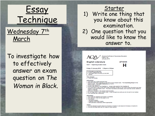 essay questions woman in black