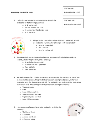 And Or Rule Worksheet Teaching Resources