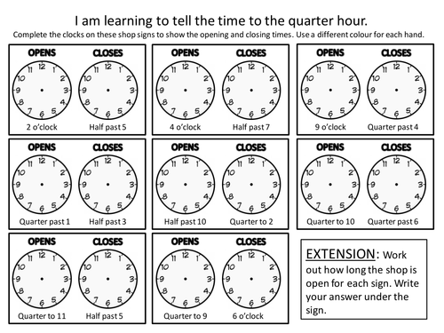 Analogue and digital times on clocks