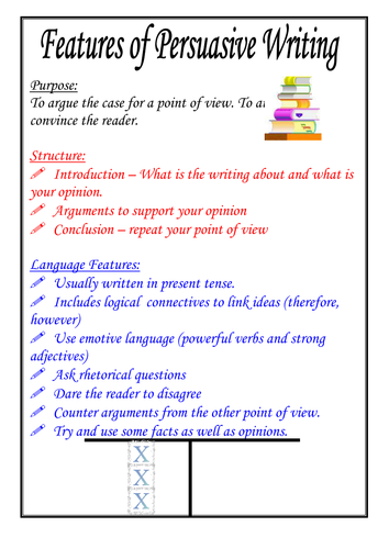 Features of persuasive writing poster | Teaching Resources