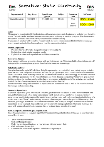 Socrative: Static Electricity