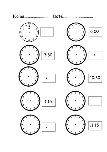 Digital and Analogue Clocks | Teaching Resources