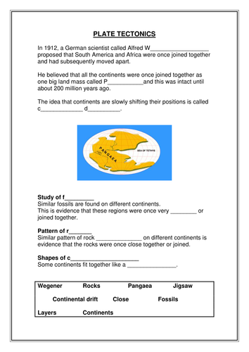 an introduction to plate tectonics: gap-filler