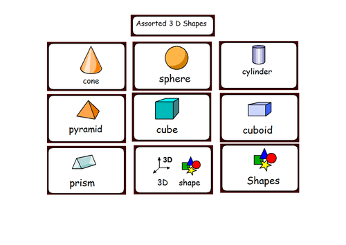 2D and 3D shape flashcards by bevevans22 - Teaching Resources - TES