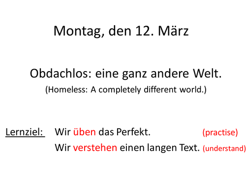 Lesson for Echo 3 gruen Kap 4 Einheit  Obdachlos