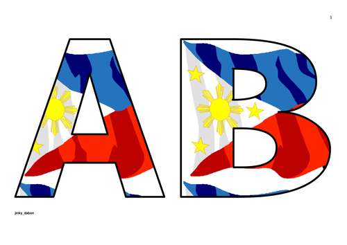 Philippine Flag Upper Lower Cases and Numbers