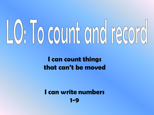 Counting and recording, PP and Worksheets