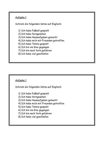 Past Tense Challenge