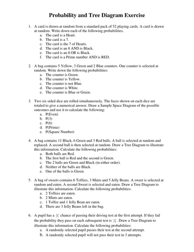 Probability and Tree Diagram Exercise
